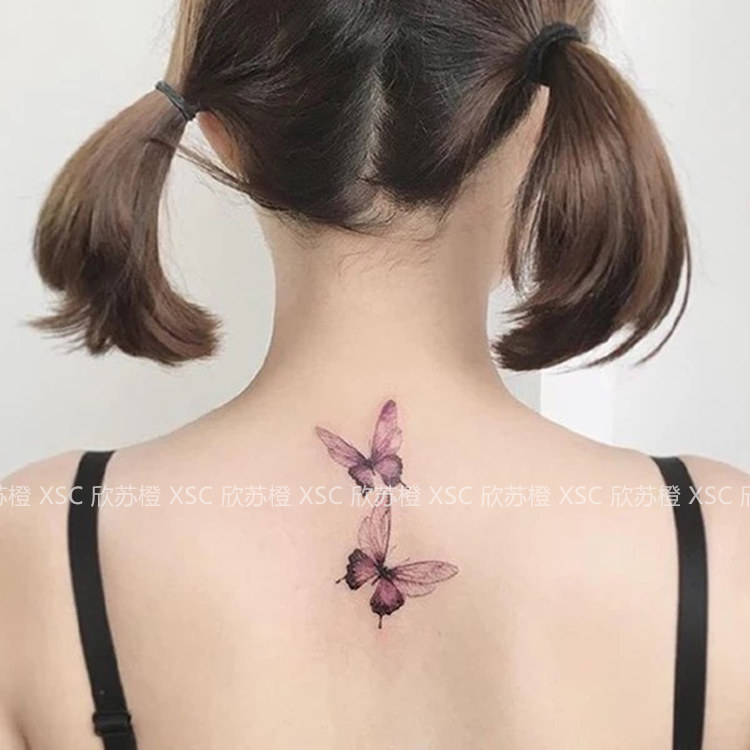 Xinsu orange tattoo original hand-painted tattoo stickers waterproof new female back butterfly long-lasting simulation sexy and fresh