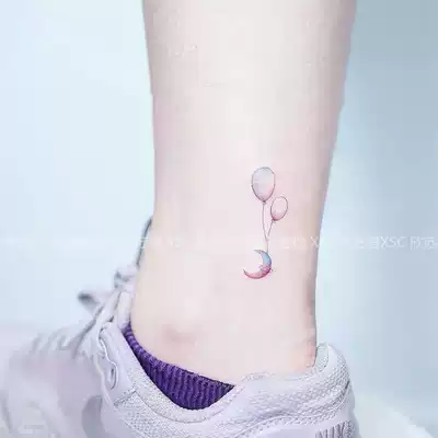 Xinsu orange tattoo girlfriends tattoo stickers moon balloon female gradient personality lasting cute hipster ankle