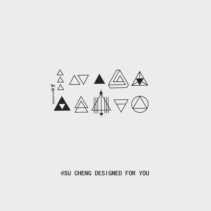 Hinsu Orange Tattoo with Waterproof Men and Women Lasting Simple Geometric Triangle Creative Couple Little Fresh Fingers