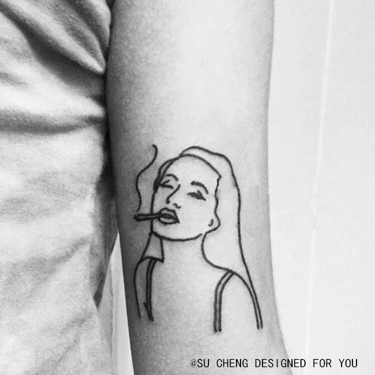 Hinsu Orange Tattoo Pasted with Persistent Men and Women Waterproof Darkness Queen Korea Creative Personality Arm Simulation Tattoo Past