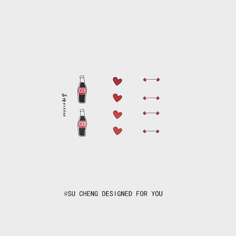Su Cheng] tattoo stickers small fresh female cola love couple fingers durable waterproof Korean cute girl soft girl
