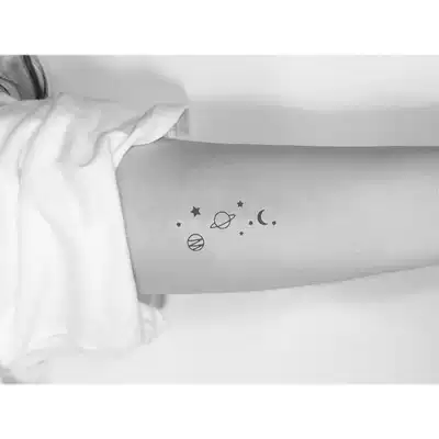 Xinsu orange tattoo stickers waterproof men and women lasting simulation Korean simple cartoon children Moon Moon cute fresh