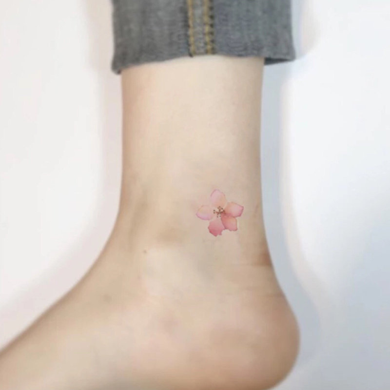 Xinsu Orange Ankle Tattoo with Waterproof Girl Heart lasting little flower Korea fresh cute simulation sexy