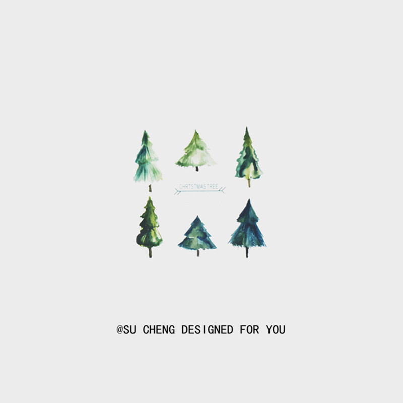 Xinsu orange tattoo stickers waterproof female long-lasting Korean hand-painted cute plant Christmas tree fresh wrist small pattern