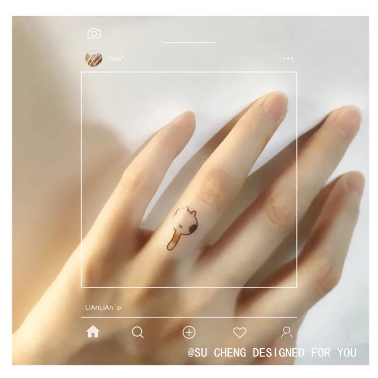 Xin Su Orange Children's tattoo sticker Waterproof female durable Korean kitten Cute cartoon cat claw creative fresh small pattern