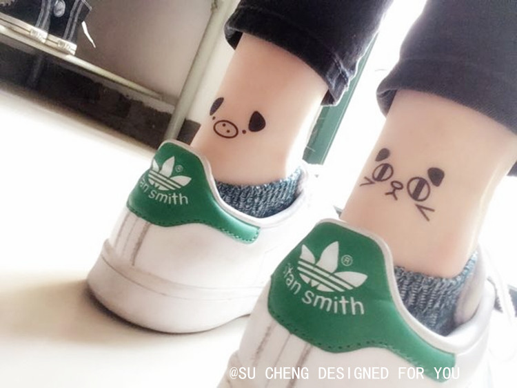 Hinsu Orange Tattoo Sticker Waterproof Persistent Korea Child Cute Animal Pig Girl Ankle Personality Little Fresher Emulation-Taobao