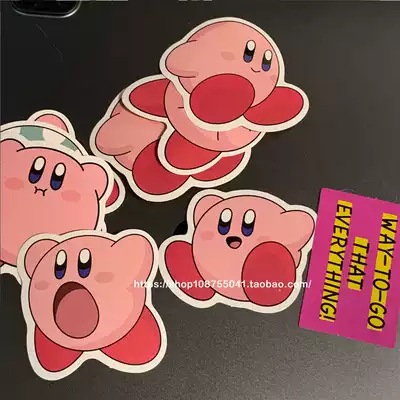 kirby exclusive pink Kabi sticker mobile phone sticker ipad computer protective film removable diy trolley case