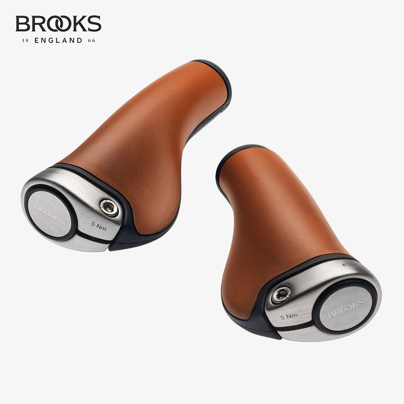 British BROOKS bicycle cowhide vintage handle set comfortable mountain bike folding dead bike lock ring leather handle cover