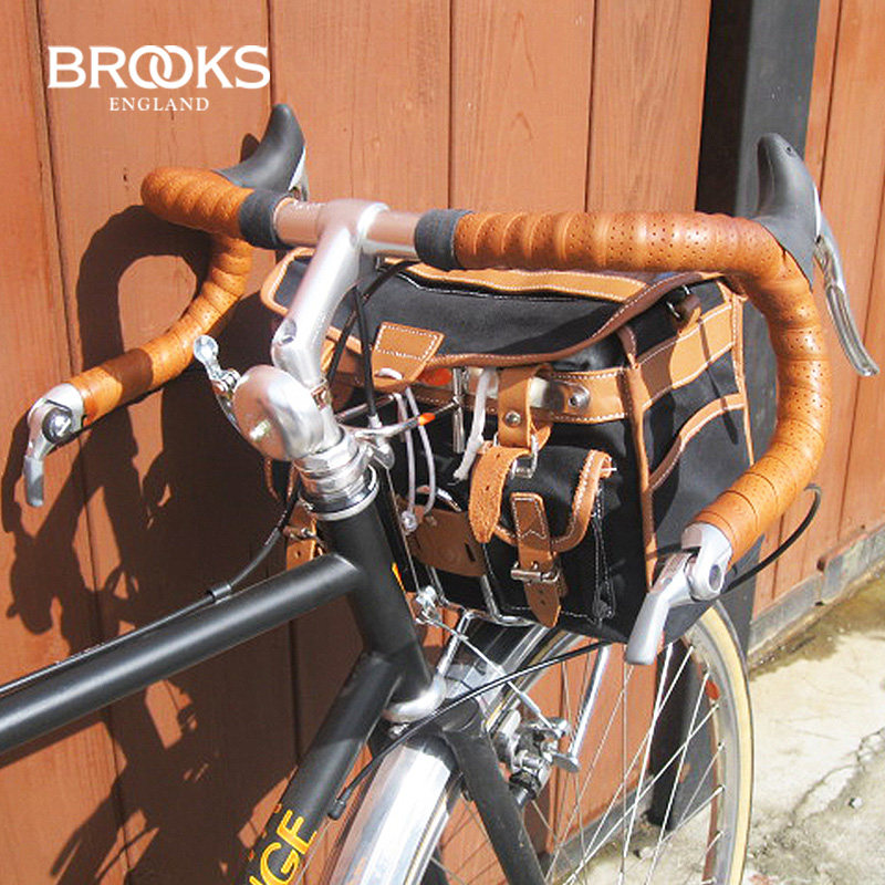 British BROOKS bicycle leather retro handle with mountain bike folding dead fly leather handle straight handle bending handle