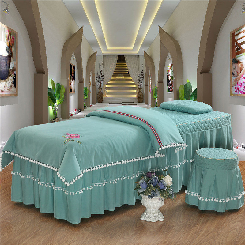 Bộ đồ giường cotton làm đẹp thân thiện với da mới, bộ bốn mảnh màu sắc đẹp thẩm mỹ viện massage toàn thân ga giường spa giá rẻ