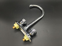 All copper body double handle double hand wheel double hole old basin faucet hot and cold ceramic basin kitchen double hole basin faucet