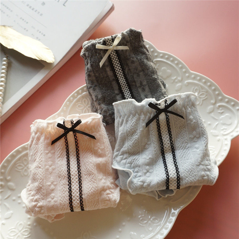 Underpants female pure cotton breathable antibacterial girl's day department cute low waist triangle pants lady lace mid low waist full cotton