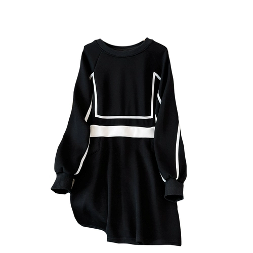 Модный комплект, платье, большой размер, осенний, подходит для полных девушек, по фигуре