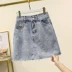 Cộng với size hè hè 2020 cô em gái mới mập mạp váy denim nhỏ 200 pounds váy a-line mỏng - Cộng với kích thước quần áo