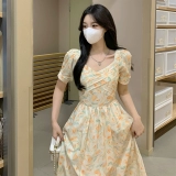 Дизайнерская летняя одежда, милая длинная юбка, платье, большой размер, подходит для полных девушек, тренд сезона, по фигуре, в цветочек