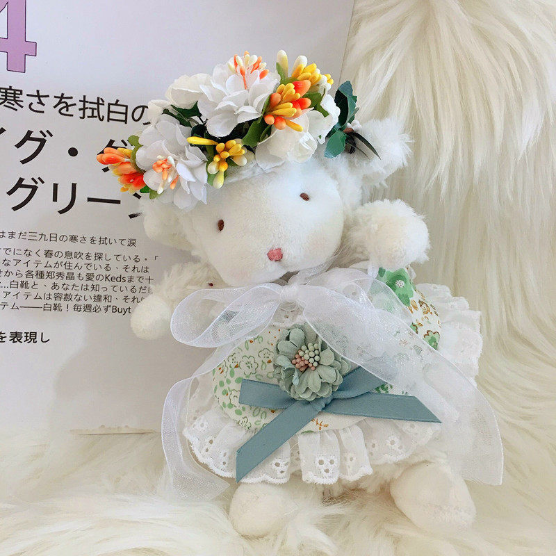 Shake-up Little Sheep skirt bunniesBy The Bay Lamb Clothes 17 cm Flowers Ring Cotton Doll Clothes