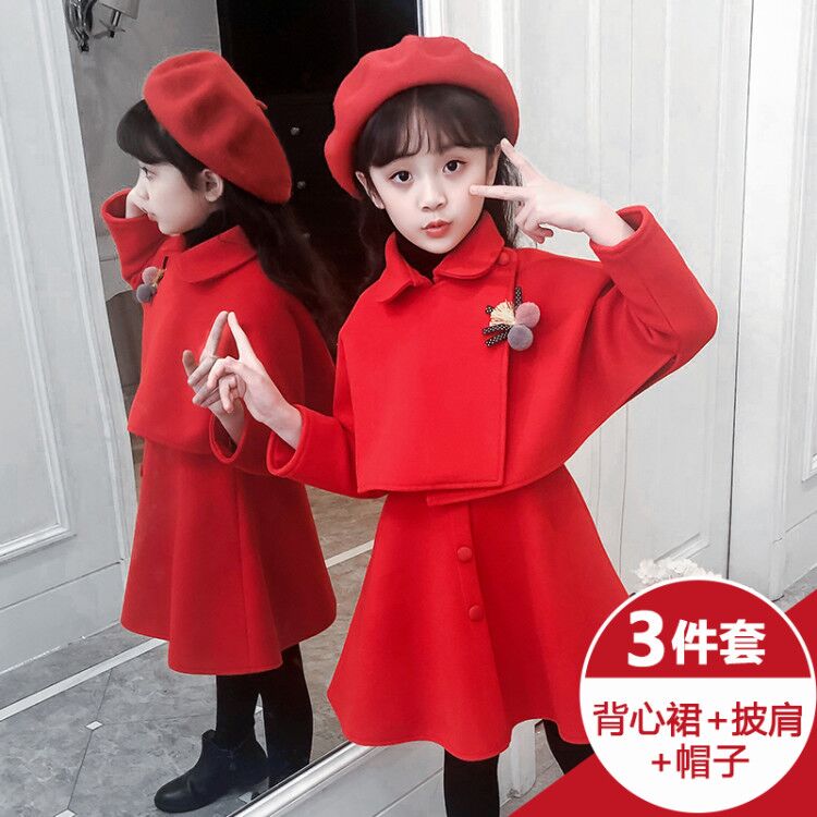 Korean Air Version chúa váy mùa xuân dress Little Girl Vest Váy trẻ em Girls váy Set New Nhi.