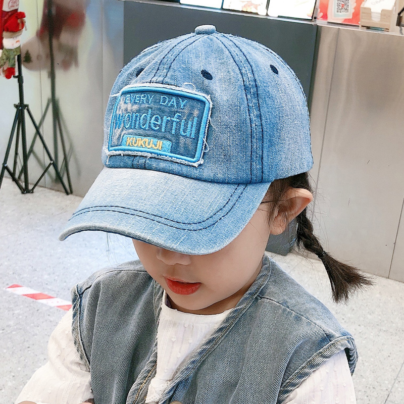 Children's hats spring denim baseball caps fashion casual boys and girls cap sunshade thin baby hats tide