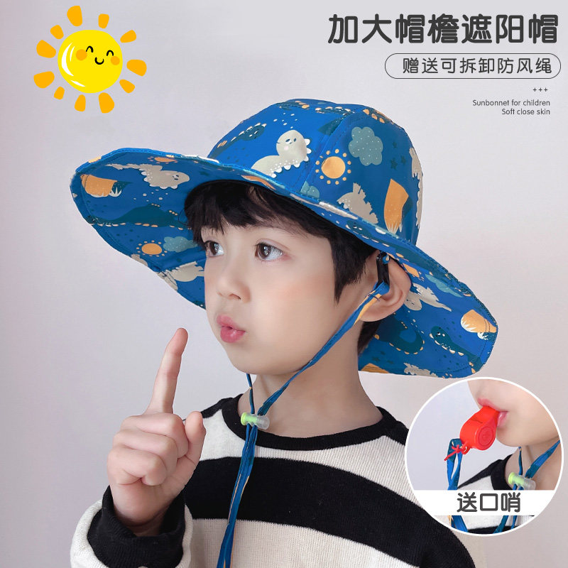 Children's sunscreen hat Spring-autumn-thin-style large peak, male and female child child sunhat baby fisherman hat summer