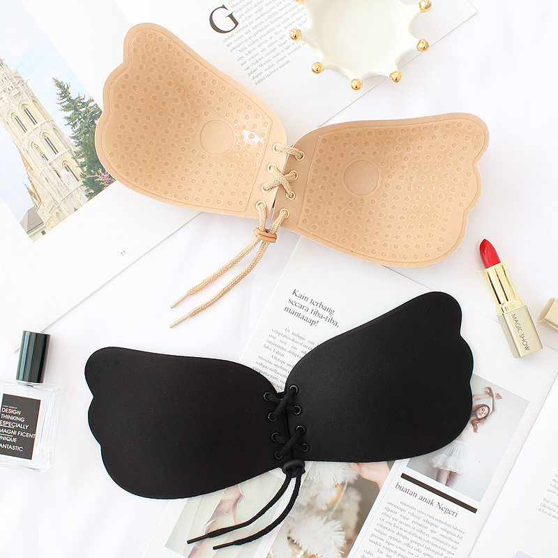 Underwear no underwire goddess invisible bra sexy gathering beauty back strapless wedding silicone chest patch large open back