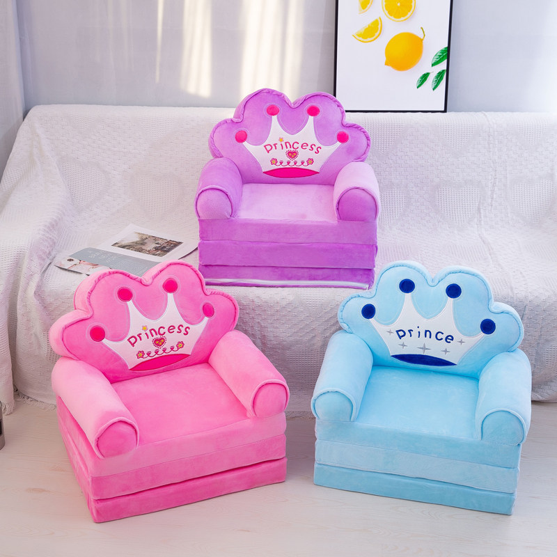 Children's Sofa Cute Cartoon Lazy Folding Small Sofa Girl Princess Kindergarten Seat Removable and Washable