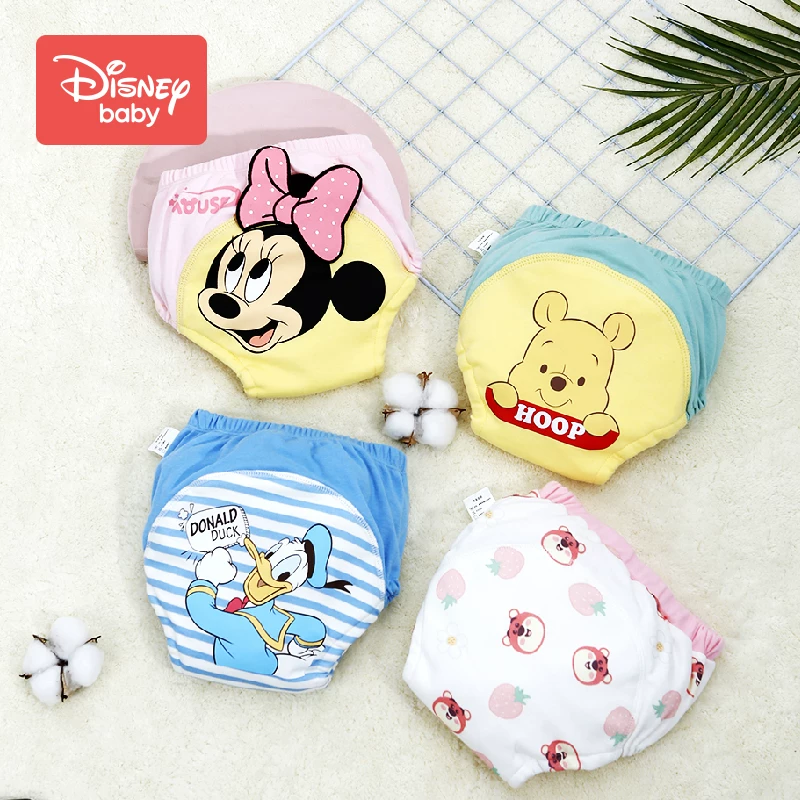Disney, children's trousers for training for men and women, gauze underwear, washable