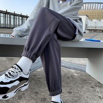 Beam-footed sports pants female autumn winter 2021 new plus suede thickened 80% small sub casual loose lantern guard pants