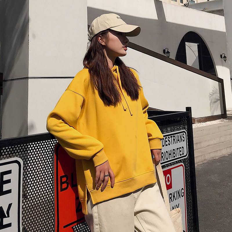 Hooded sweatshirt women's 2021 new autumn and winter loose lazy Korean version ins tide short paragraph wild long-sleeved top