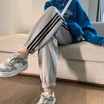 Grey Sweatpants Woman Spring Autumn Season 80% Small Subs 2022 New Ins Tide Easy Bunches Casual Sports Pants
