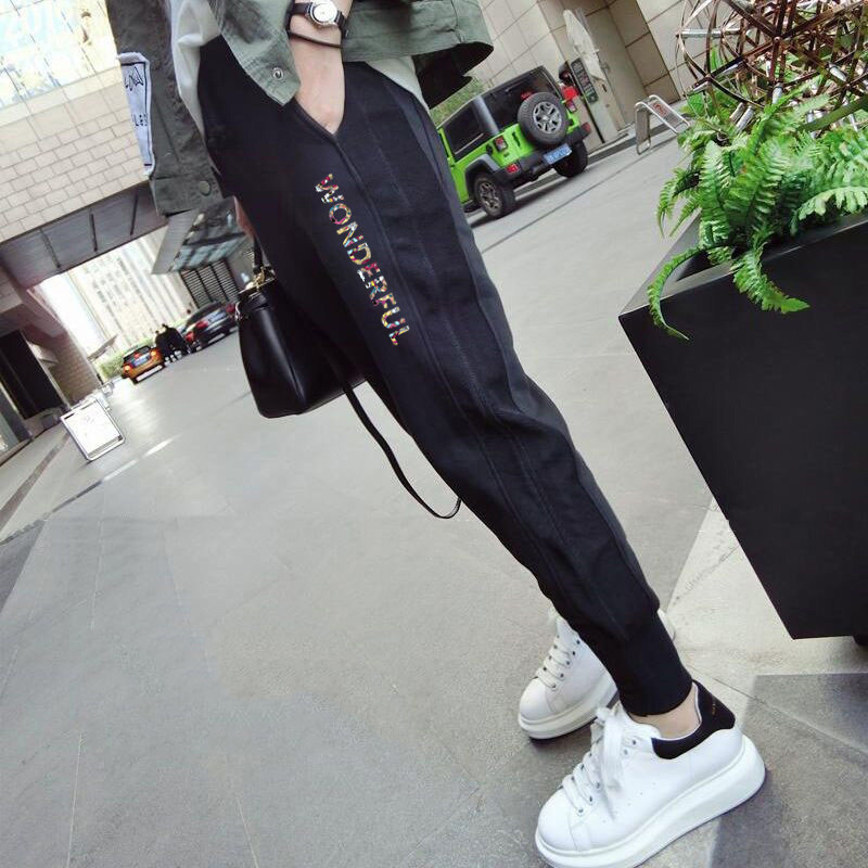 Spring and autumn casual sweatpants women's all-match thin nine-point small man loose beam thin section Harun Radish Wei pants