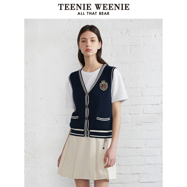 TeenieWeenie Bear V-neck Sweater College Style Cardigan Vest Vest Top Women's