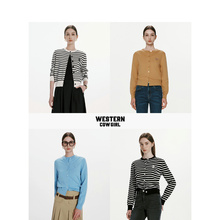 Teenie Weenie Bears Women's New Lazy Style Short Round Neck Knitwear Long sleeved Sweater Cardigan Coat