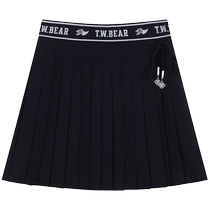 TeenieWeenie Bear Womens Wear 2024 New Summer Wear High Waist Pleated Skirt White Sports Skirt Women