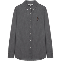 TeenieWeenie Bear 2024 retro cotton soft long-sleeved shirt denim shirt gray womens cardigan jacket