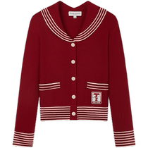 TeenieWeenie Bear 2024 Spring New Casual College Style Knitted Cardigan Jacket Soft Waxy Top Womens Clothing