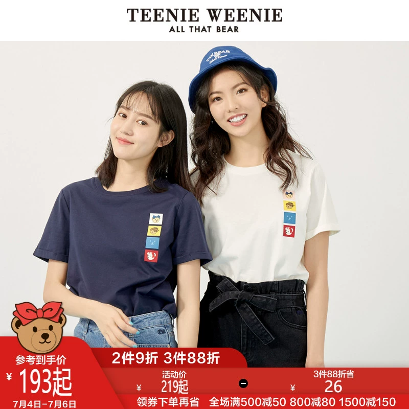 TeenieWeenie gấu áo thun ngắn tay nữ 2020 hè mới dành cho nữ bình thường áo sơ mi thời trang Hàn Quốc - Áo phông