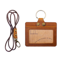 Creative Personality Mad Horse Leather Workcard Documents Sleeve Abrasion Resistant Chest Card Door Forbidden Card Jacket Detachable Genuine Leather Hanging Rope