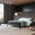 giường vải nhỏ gọn Mizhuo Bắc Âu cao cấp thiết kế theo phong cách giường vải giường gỗ 1,5m căn hộ nhỏ hiện đại - Giường