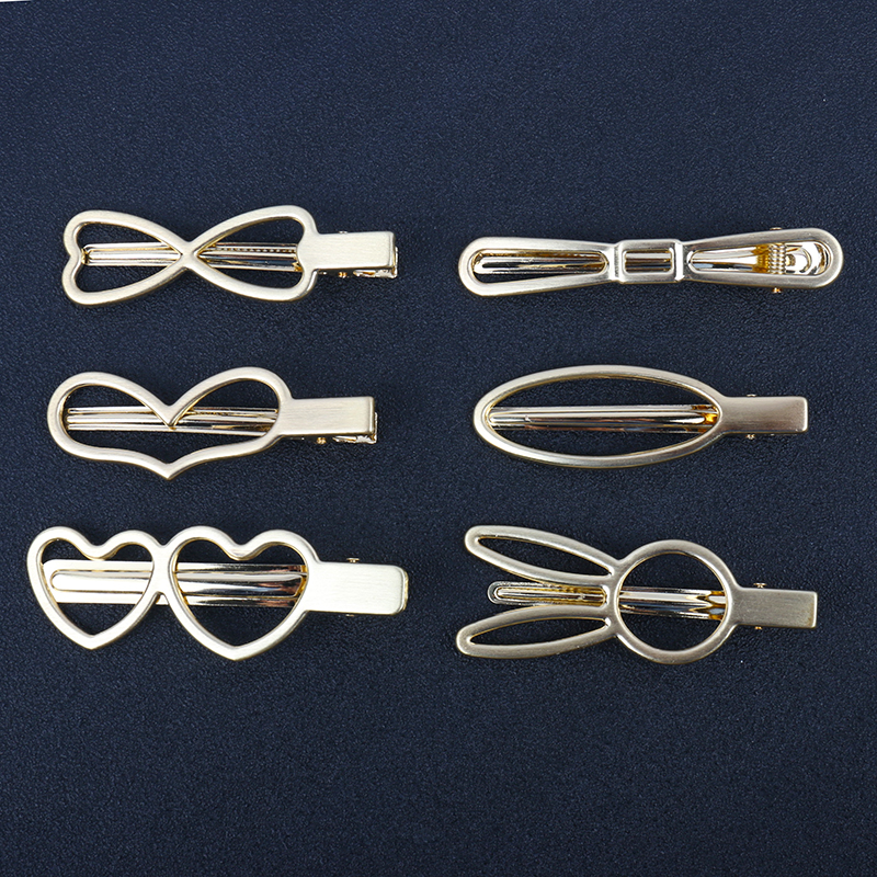 Châu Âu và Hoa Kỳ mạng đỏ ins đơn giản trang điểm kẹp tóc kim loại rỗng mỏ vịt clip phụ kiện tóc bangs clip kẹp tóc kẹp phụ nữ kẹp tóc đính đá