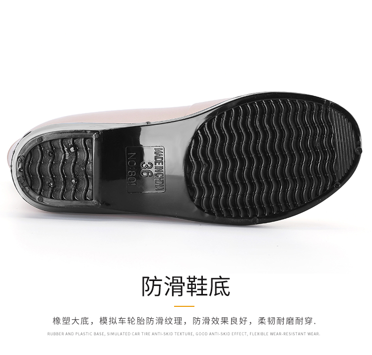 Trong giày ống mưa nữ giày nước dành cho người lớn Giày ống mưa ngắn Giày nữ mưa thời trang chống trượt cao su không thấm nước giày cao su ủng đi mưa nữ
