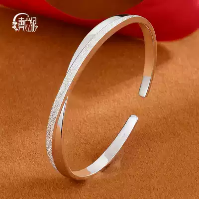 Silver bracelet female sterling silver 9999 young style interwoven niche cold wind send girlfriend College foot silver bracelet