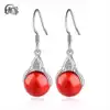 S925 silver earrings 2019 trendy female temperament long version simple earrings earrings earrings necklaces pink crystal cold wind earrings