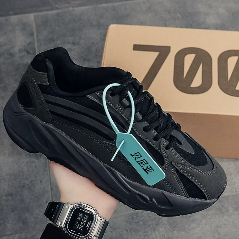 Путянь кокосовые 700 мужские кроссовки летние черные dad shoes мужские спортивные и повседневные сетчатые дышащие черные стильные кроссовки