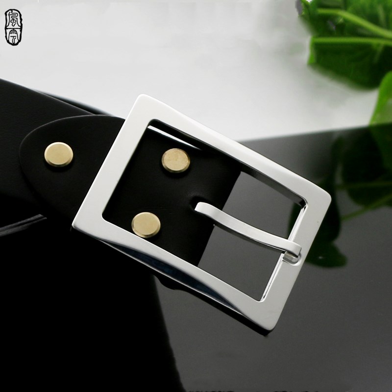 New sterling silver needle buckle belt buckle head 38mm men's cowhide belt buckle head accessories casual pants belt buckle Japanese word buckle