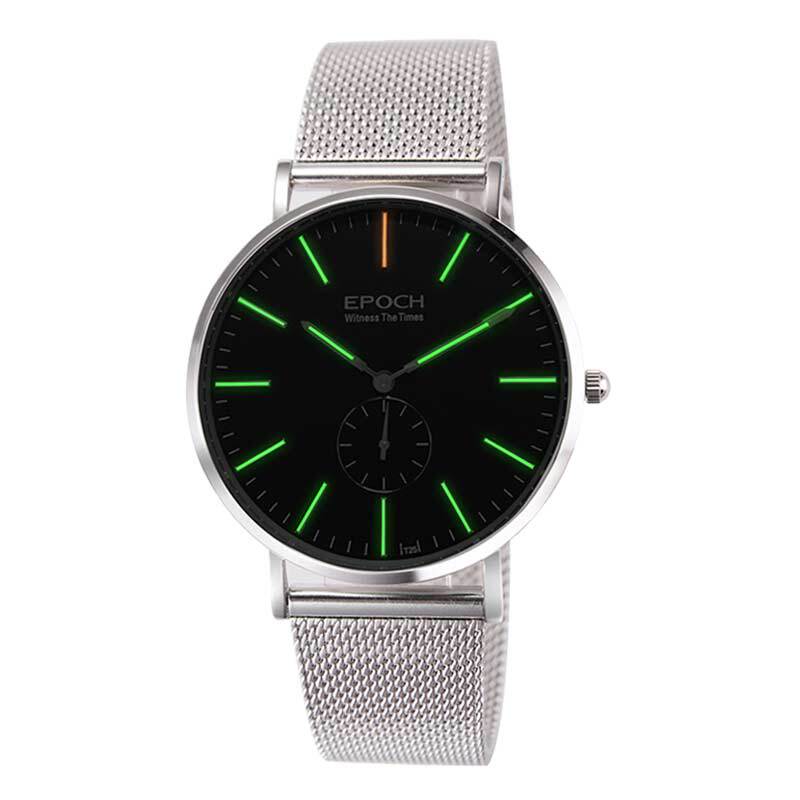 Epoch Watch Thin Men's Quartz Watch Luminous H3 Self-Luminous Leather Strap Men's Watch Waterproof