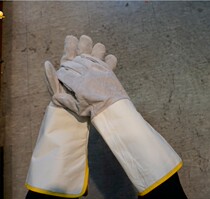 Longed electric welding semi-leather fur gloves thick wear-resistant heat-resistant heat-resistant argon arc welding welder long term