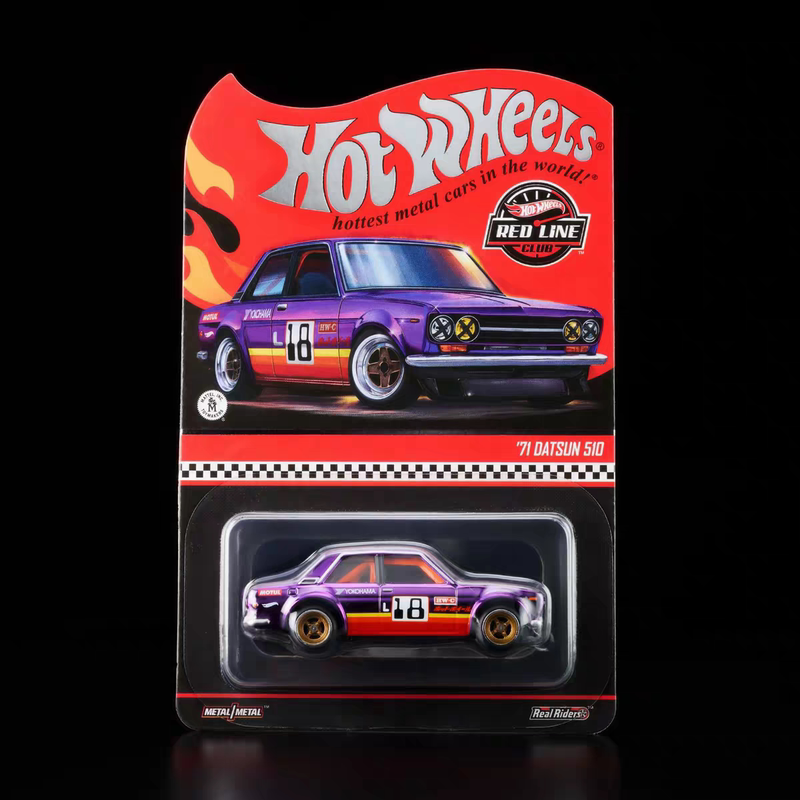 [in Stock] Hot Wheels Rlc 1/64 71 Datsun Nissan Datsun 510 Race Track Electroplated Purple