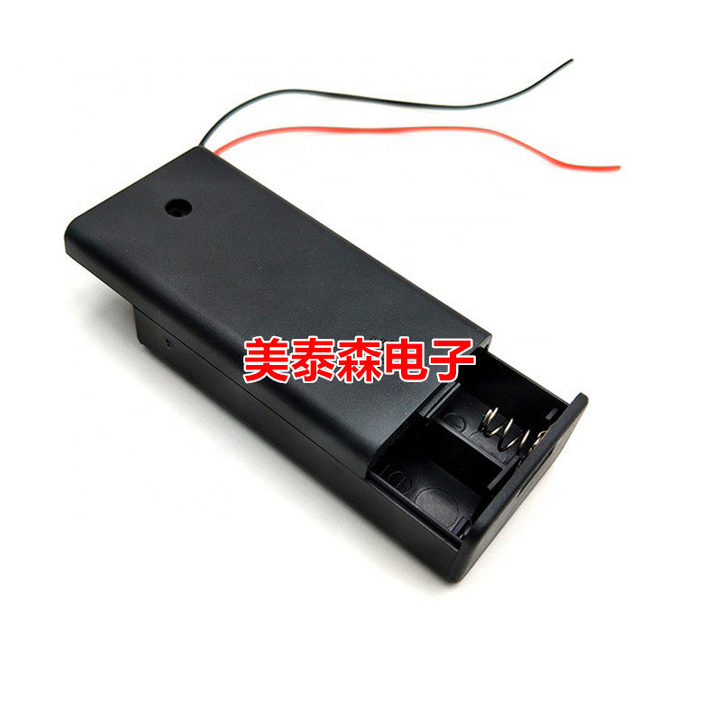 2pcs No 5 battery box with cover with switch with red and black wire Battery holder Battery compartment 3V No 5 battery holder