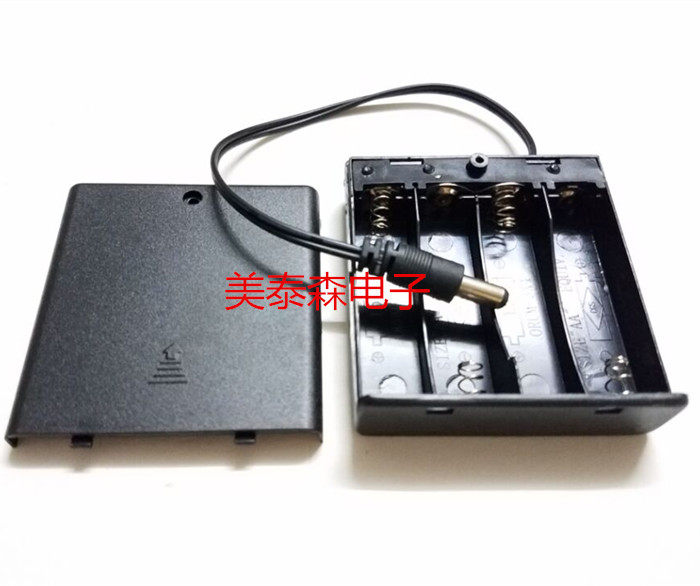 No 5 4-cell with cover with switch DC head 2 1*5 5 No 5 4-cell aa*4 battery box with cover 6V battery holder