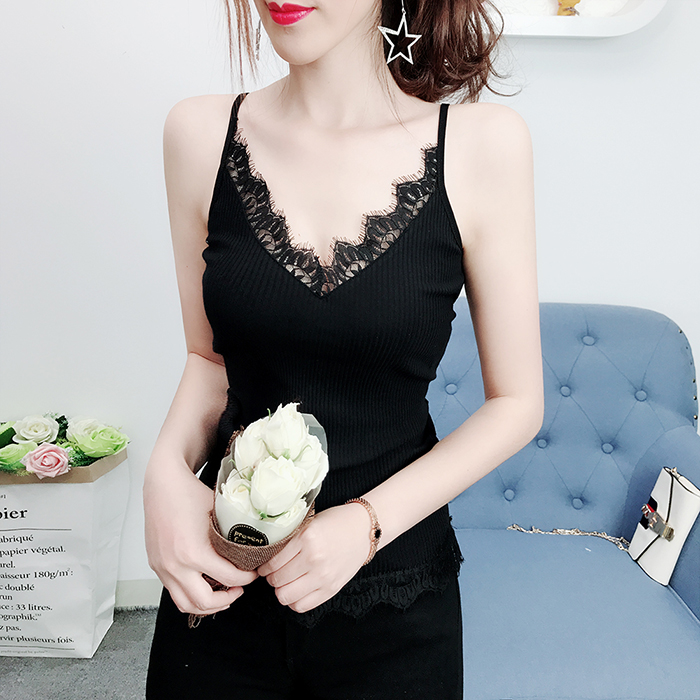 Mùa hè mới của phụ nữ ren crochet khâu chủ đề bông sling vest mỏng tay ngắn chạm đáy áo thủy triều thời trang công sở nữ cao cấp